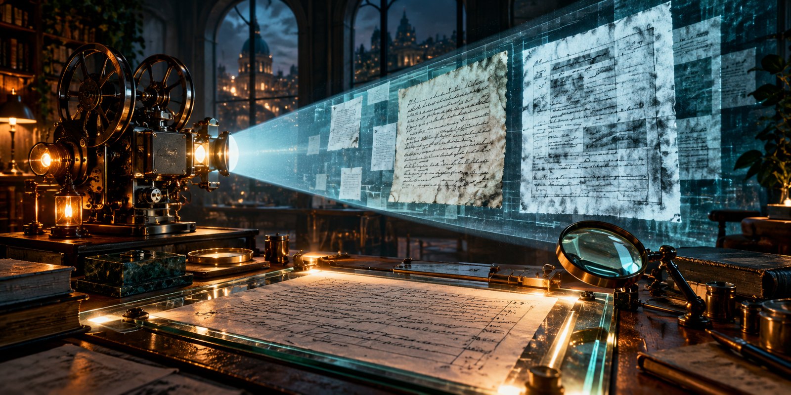 A Document AI video is paired with a viewing worksheet and a sample scan.