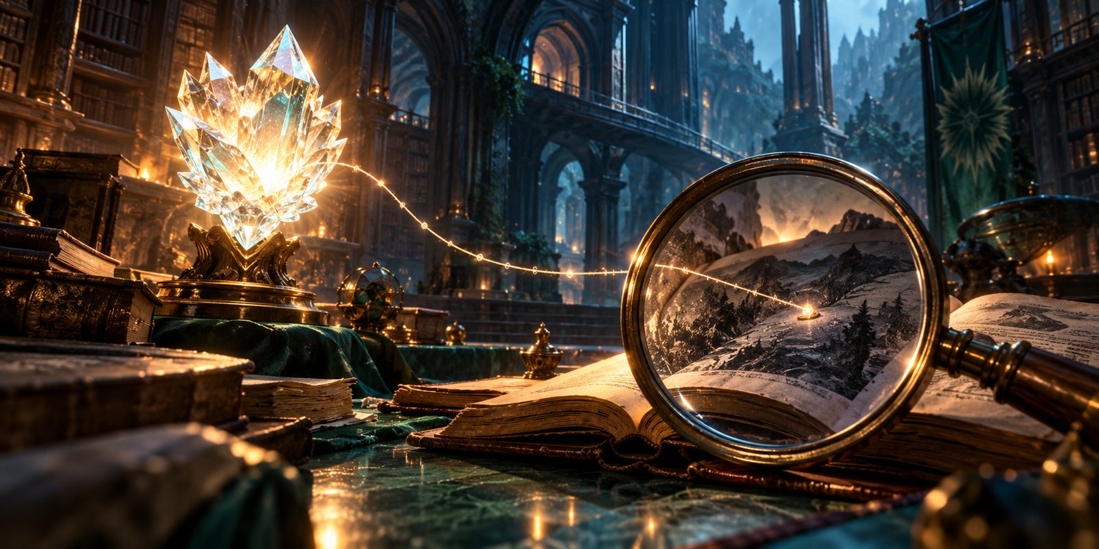 A magnifier checks the link between an answer and the passage cited to support it.