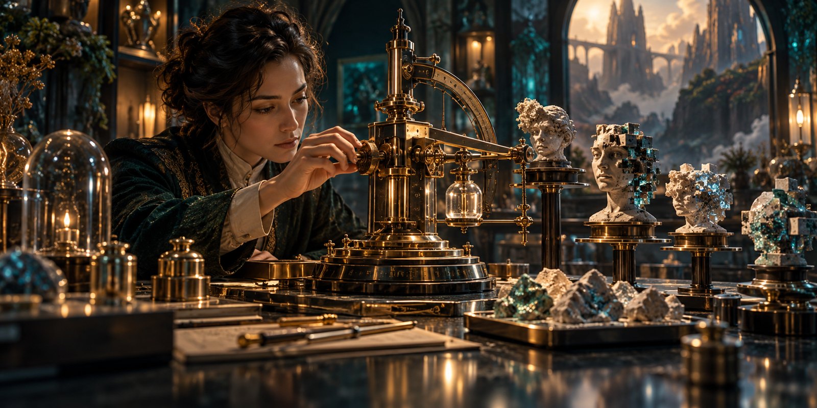 A specialist calibrates an AI evaluation instrument.